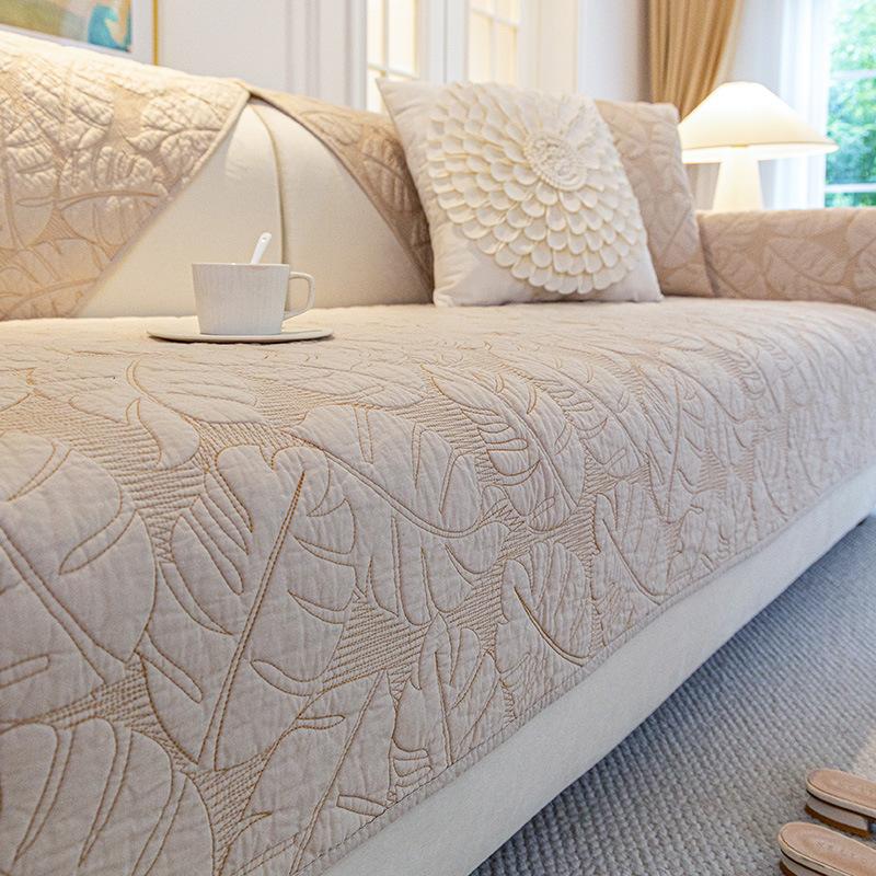 Sofa Cushion Washed Pure Cotton Four Seasons Universal Chinese Simple Non-Slip Cushion Cover Cloth All Cotton Cover Cover Fixed