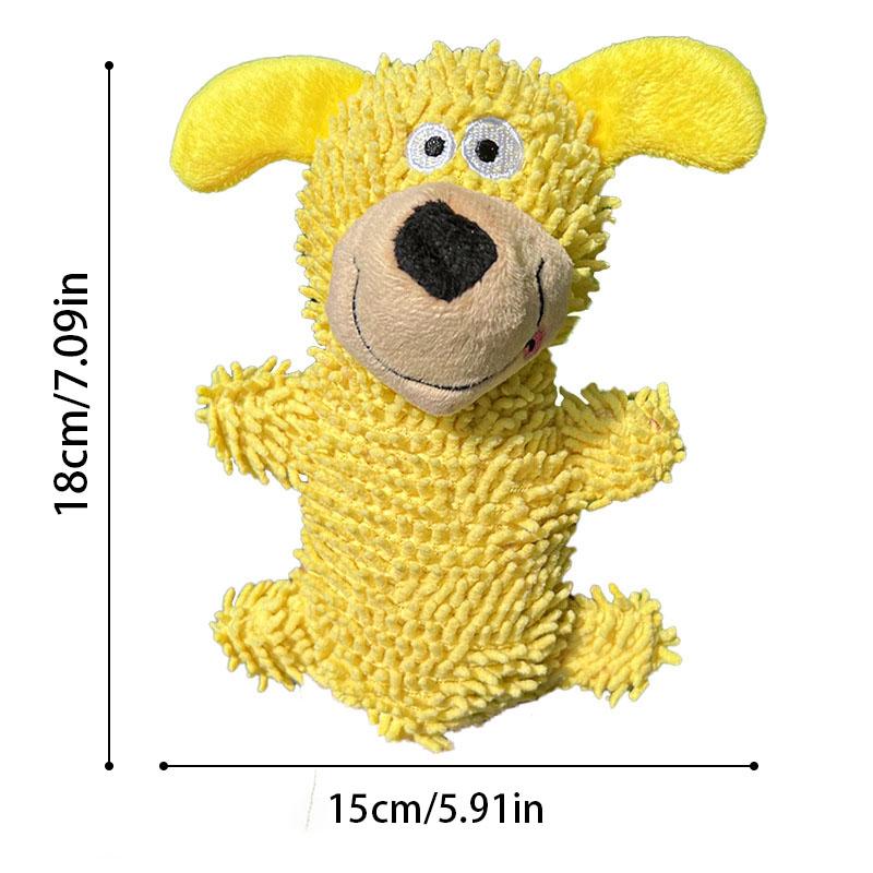 Plush Mop Shape Dog Toy - Squeaky Chew Resistant Interactive Dog Play Toy, Teeth Cleaning Puppy Adult Dog Toy