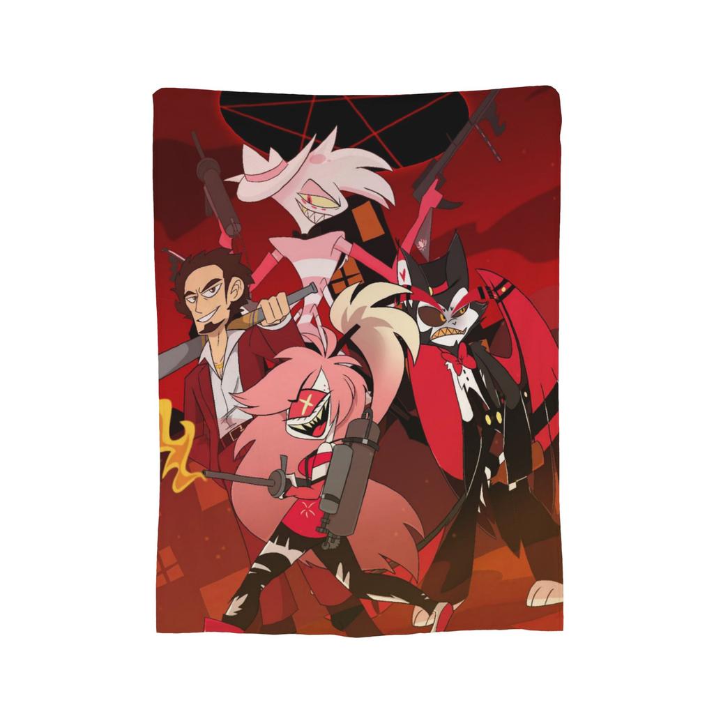 Cartoon Hazbins Hotels Alastor Blankets Coral Fleece Plush Autumn/Winter Thin Throw Blanket for Home Office Bedding Throws