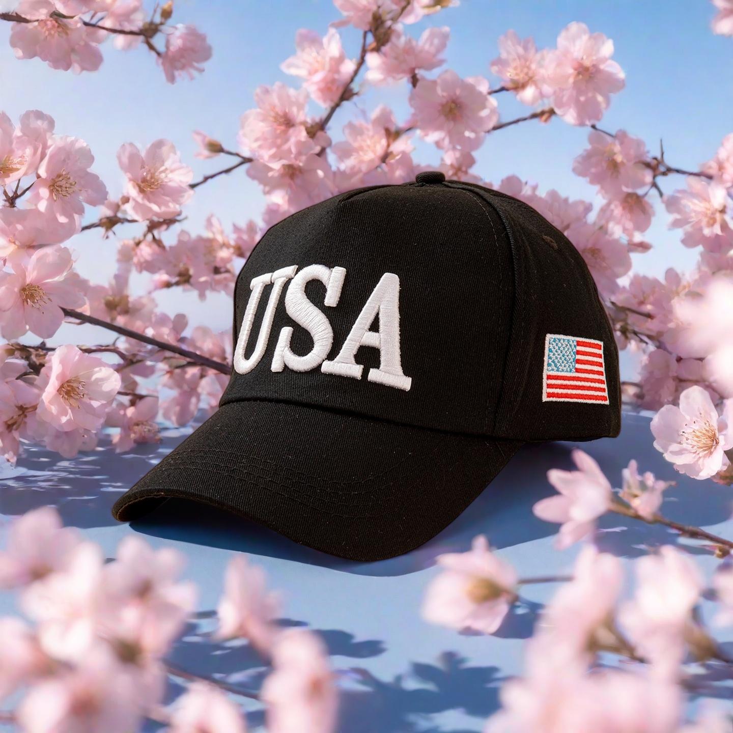 Fashionable American Letter Embroidery Baseball Cap - For Both Men And Women. Featuring American Flag Patches. Adjustable Patrio Adjustable