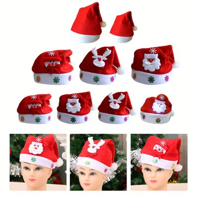 Adult/Children Christmas Santa Hat Non-woven Fabric