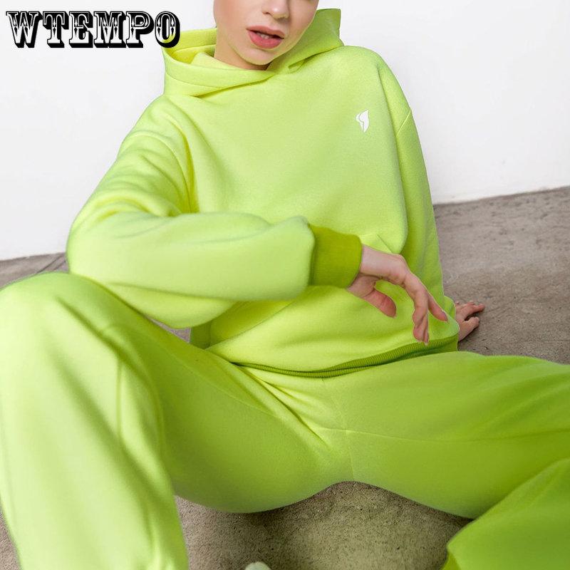 Frauen Trainingsanzug Casual Druck Langarm Hoodie Sport Anzüge Herbst Weibliche Sweatshirts Jooger Hosen Warme Zwei Stück Set