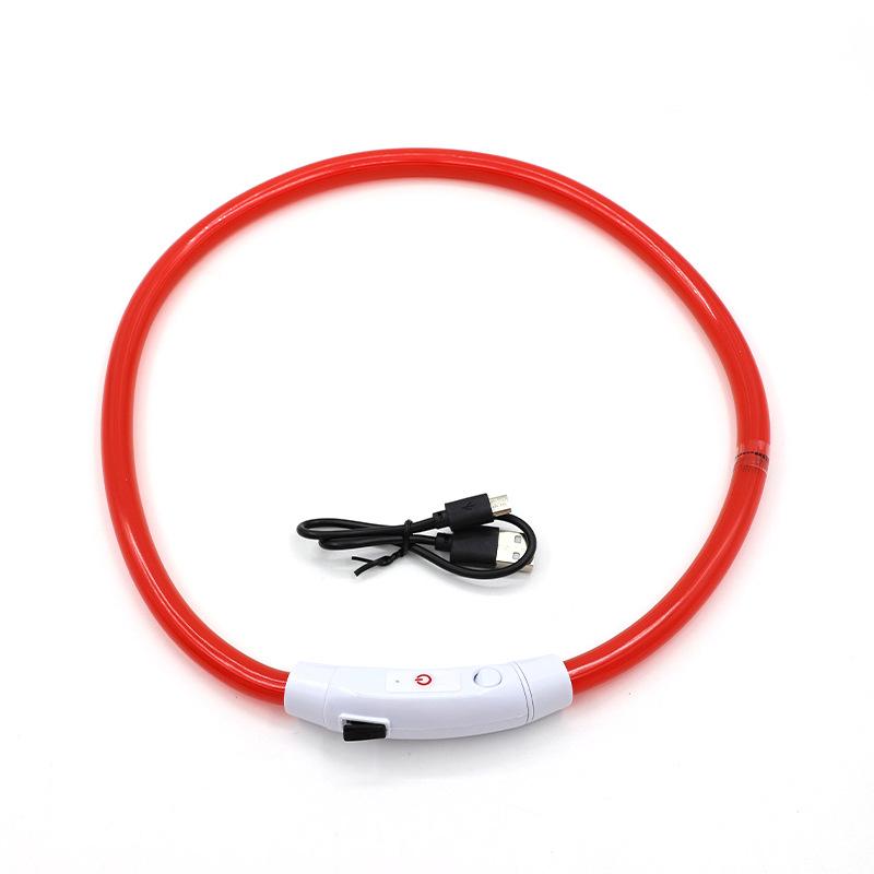Pet Luminous Collar, Dog Luminous Collar, Dog Collar USB Charging LED Optical Fiber Collar, Flashing Dog Collar