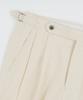 BELLIEF Essential Linen Cotton Twill Adjust 2-Pleated Relaxed Chino (Ecru)