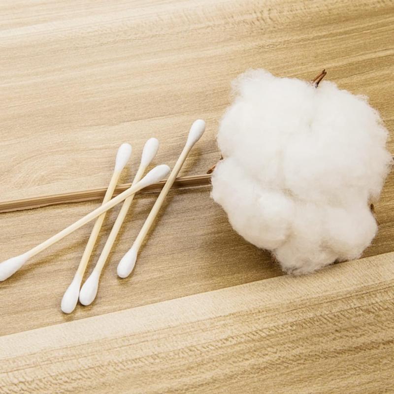 100-1000pcs Hypoallergenic Cotton Buds, Wooden Stick Swabs for Sensitive Skin, Makeup, Nail Art & Precision Cleaning