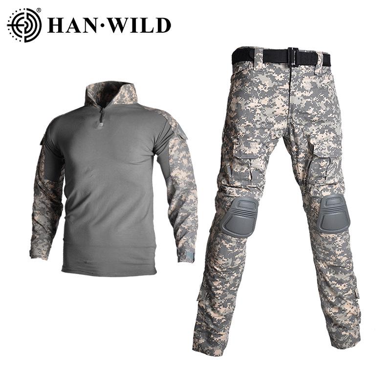 Plus-Size Tactical Camouflage Long-Sleeve Frog Suit Set (No Protective Gear)