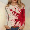 Women's Long-sleeved Loose-necked Halloween Print Casual Top, Suitable for Holiday Parties