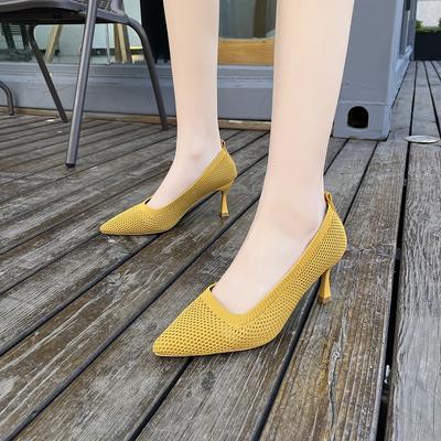 Shoes for Women 2024 Summer Mesh Breathable Women's Pumps Sexy Pointed High Heels New Solid Color Basic Office Women's Shoes
