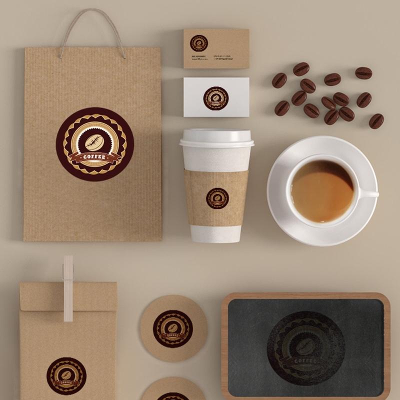 500 Stück Kaffeegetränke Aufkleber Geschenkpapier Aufkleber Selbstklebender Verschlussaufkleber für Kaffeebar Bäckerei Paketversiegelung