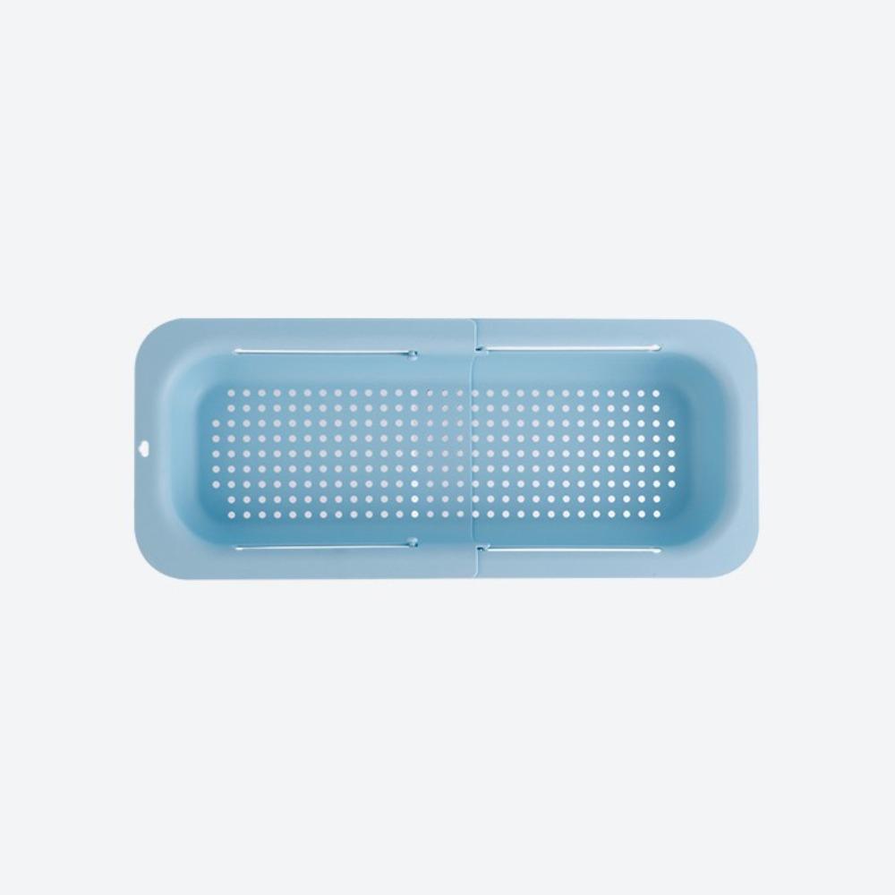 Plastic Drainage Basket Multifunctional Veggie Washer Easy Clean Dish Drying Rack Kitchen Sink Blue