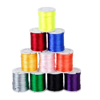 10 Farben Satin-Nylonschnur DIY geflochtener Kumihimo-Schnurfaden 1 mm Länge 6 m