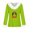 Women's T Shirt Tee Christmas Shirt Long Sleeve Party Christmas Print Fleece Collar V Neck Top