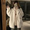 Couple Hip-Hop Autumn Loose Contrast Color-Hanging Cotton Plush Jacket Woman Fashion Casual Coat Winter Loose Coat