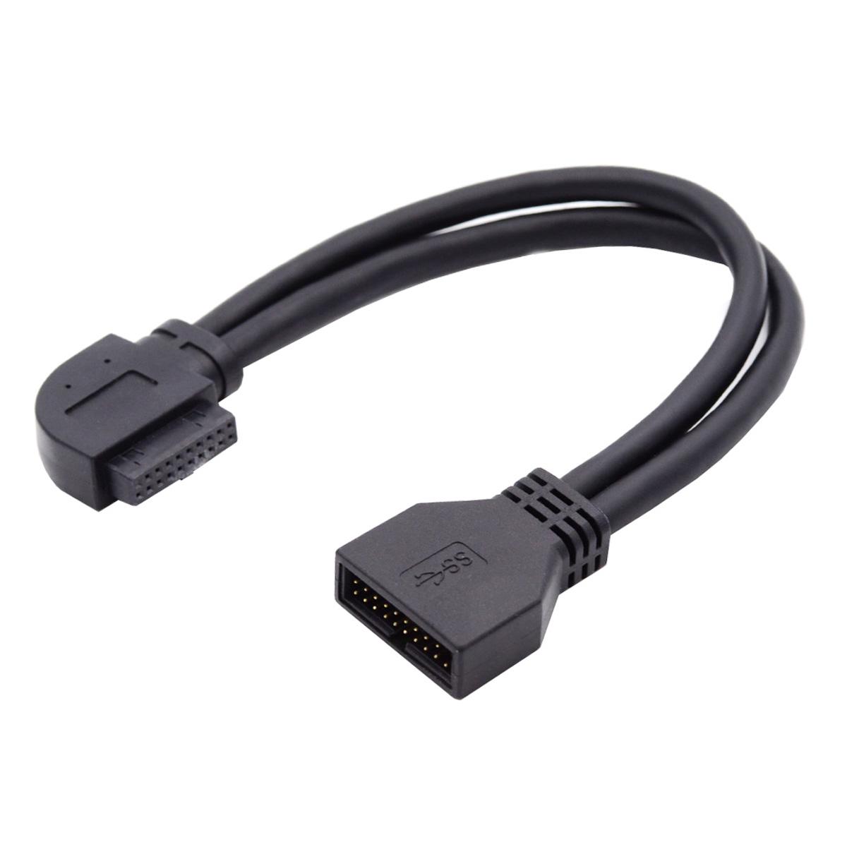 

U3-082-LE Left-Angled USB 3.0 20Pin Motherboard Mainboard Connection Cable 20Pin Male to Female Wire 5Gbps Adapter Cord As Shown A