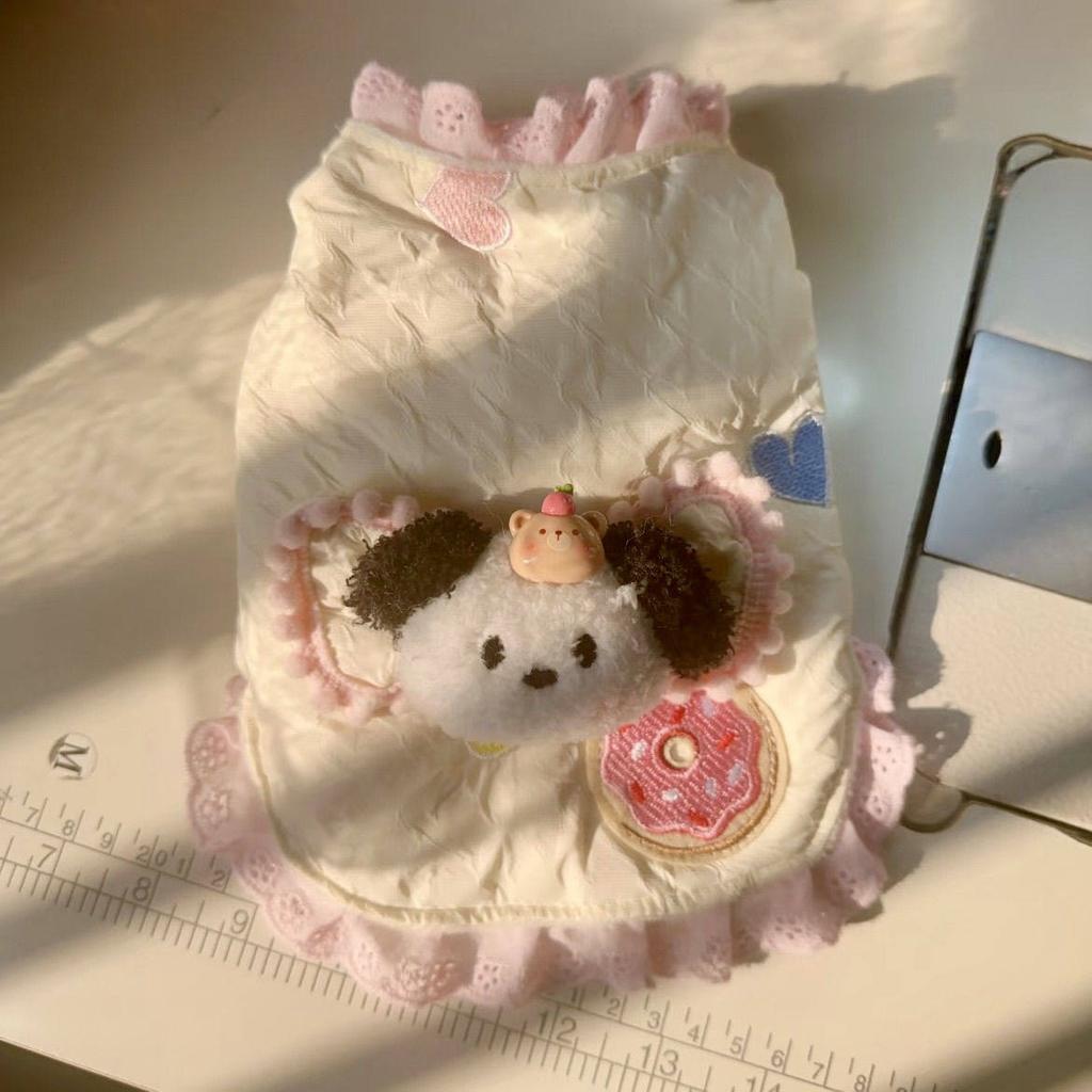 Autumn and Winter Vest Vest Pet Thickened Cotton Clothes Cartoon Princess Wind Cold Cotton Clothes Warm Out Foreign Style Small Dog