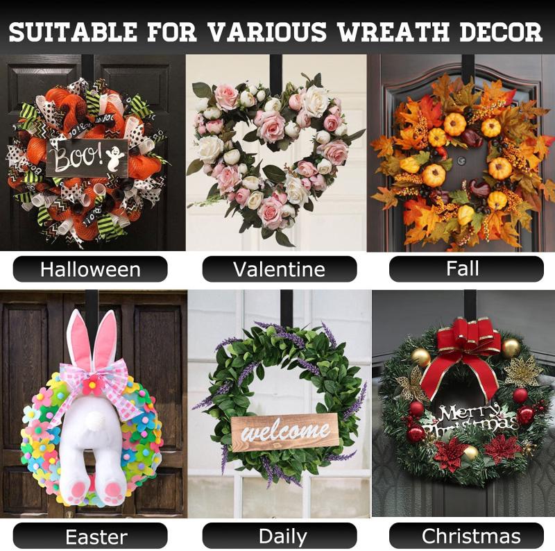 Blumenkranz-Aufhänger über der Tür, großer Kranz, Metallhaken für Weihnachts-Osterkranz, Haustür-Aufhänger, Weihnachtsparty-Zubehör