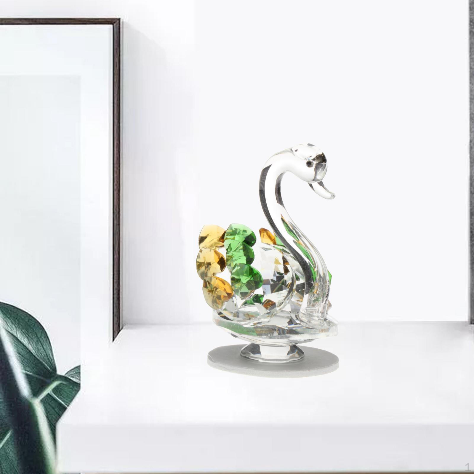 Статуэтки Скульптуры Настольные Подарки Коллекция Пресс-папье Украшение Фигурки Лебедей для Вечеринки Юбилея Green Yellow