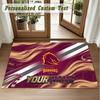 Crystal Velvet Square Rug Custom NameBrisbane Broncos Pattern Non Slip Home Floor Decor Rug