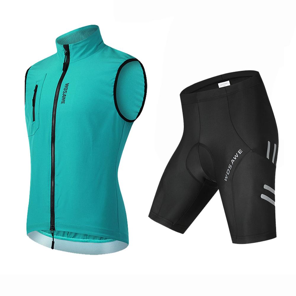 Wosawe Herren Radweste Windbreaker Winddicht Schnelltrocknend Fahrradshorts Outdoor Sportbekleidung