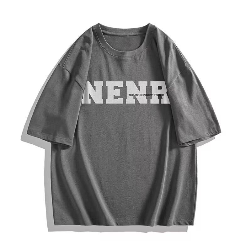 Heavy Short-Sleeved T-Shirt Men'S Summer Trendy Brand Trend Loose Men'S Clothes American Large-Size Student T-Shirt