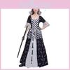 Charming Black And White Checkerboard Chess Queen Outfit For Women For Halloween