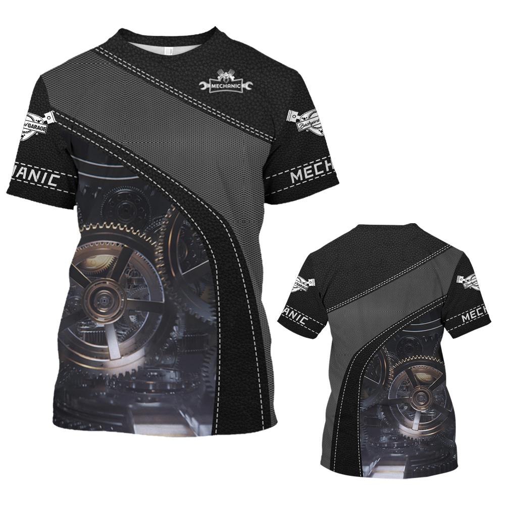 Vintage T-shirt For Men 3d Printed Mechanical Tool Short-sleeved High Quality T Shirt Fashion Streetwear Tee Tops