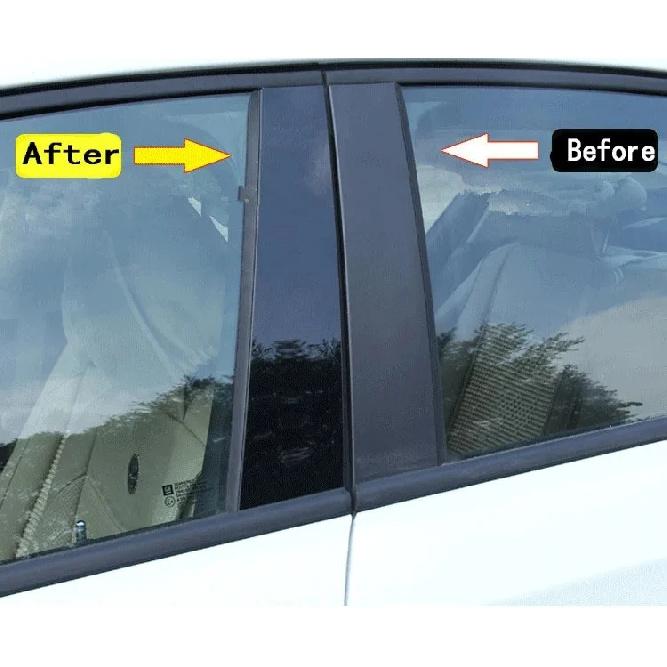 For BMW 1 Series E81 E82 E87 E88 Hatchback 2004-2013 Polished Pillar Posts Gloss Window Trim Cover BC Column Sticker 6PCS