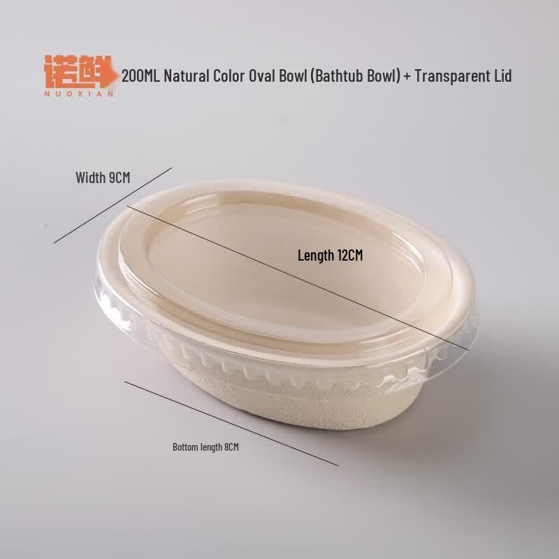 Disposable Pulp Dessert Bowls with Lids