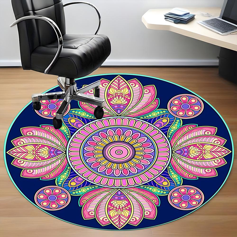 1PC Mandala Artwork Chair Carpet for Office, Indoor Non-Slip Washable  Carpet, Soft Comfortable Mat For Office Room yy250930087
