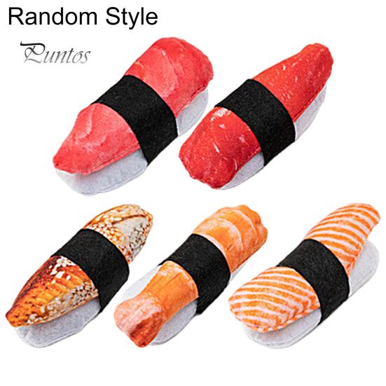 Interactive Toy Realistic Natural Scratch-resistant Funny Cat Lovely Cats Dog Teeth Grinding Sushi Shape Built-in Catnip Plush