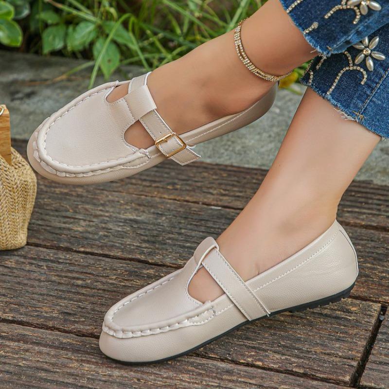 Fashion Retro T-strap Buckle Mary Jane Shoes Women Round Toe Block Low Heels Casual Flats Spring Autumn Girls Campus Shoes