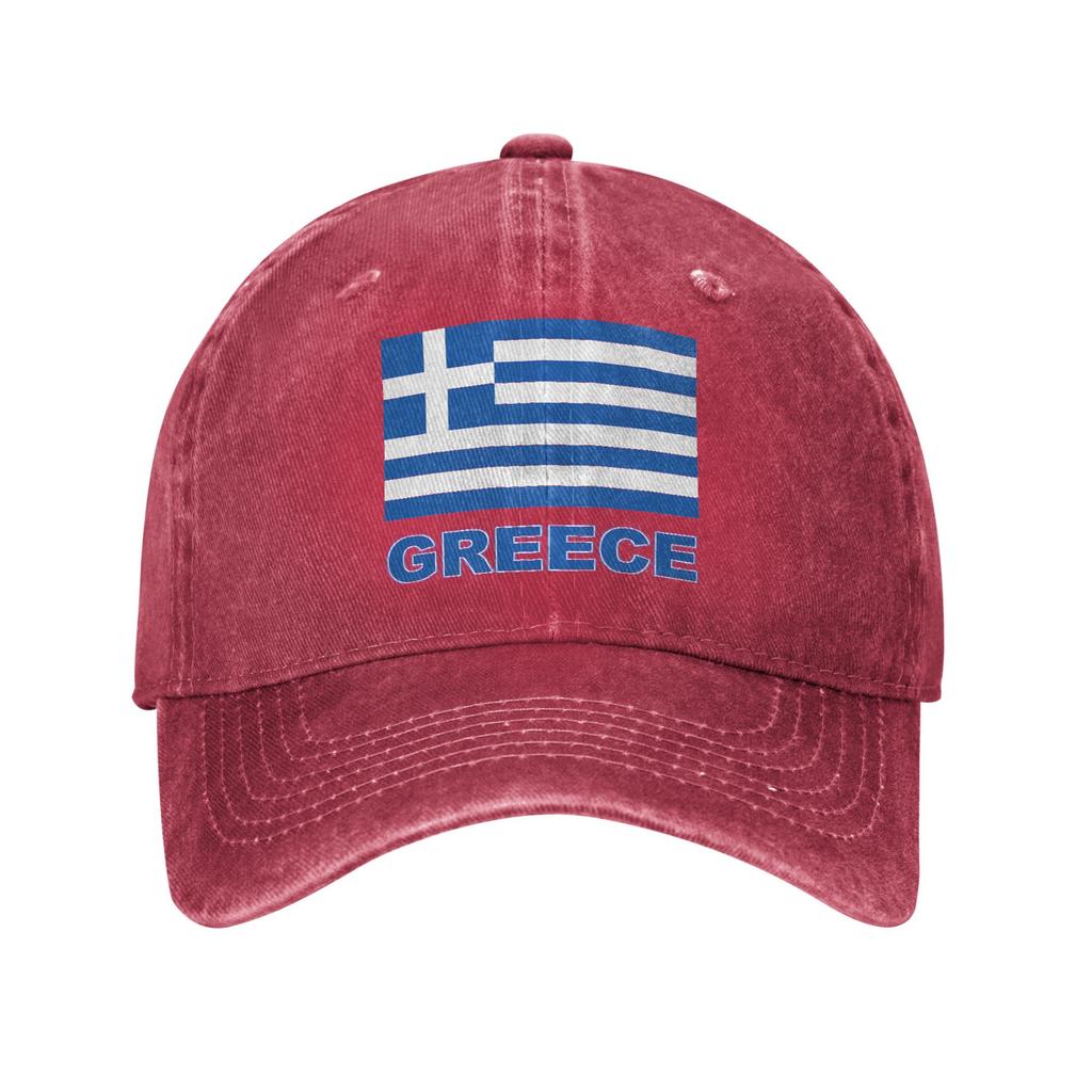 Washed Baseball Cap Greece Flag  Spring Hip Hop Hats For Unisex Adult  y2k Cool Hiking Fishing Sun Snapback Cap