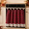 Rural Style Dishwasher Cover Skirt Ruffle Trim Christmas Oven Skirt Kitchen Decor