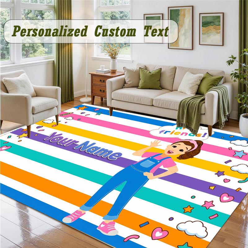 Crystal Velvet Square Rug Custom Namems rachel Pattern Non Slip Home Floor Decor Rug