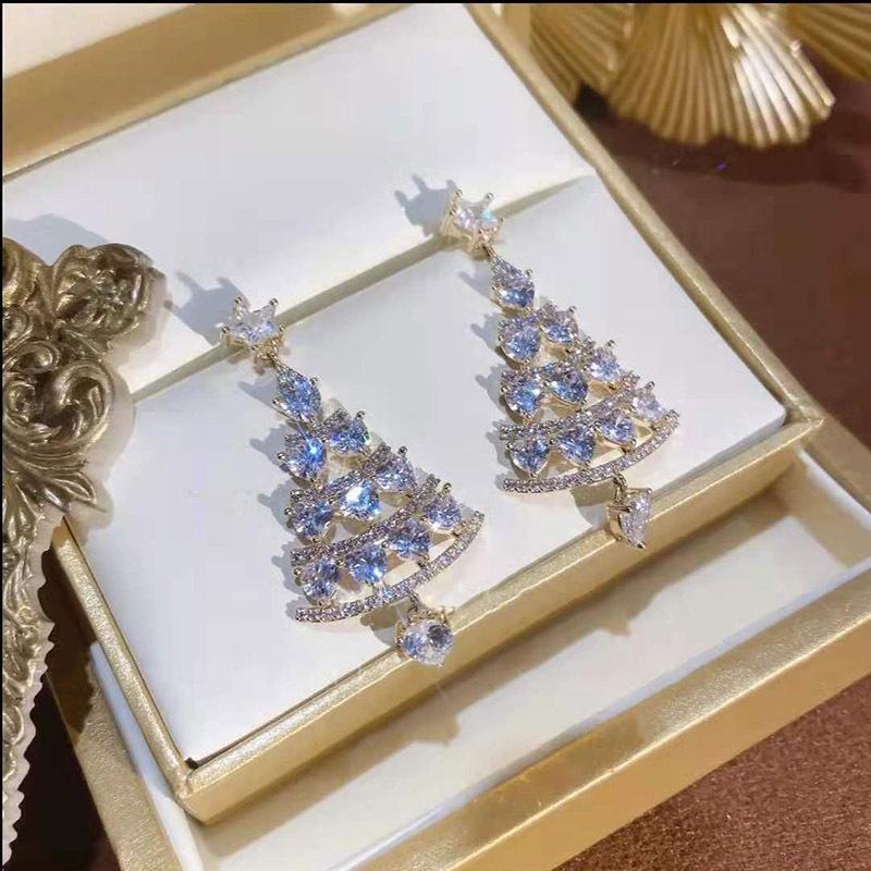 Elegante grenzüberschreitende Weihnachtsbaum-Quastenohrringe für Damen