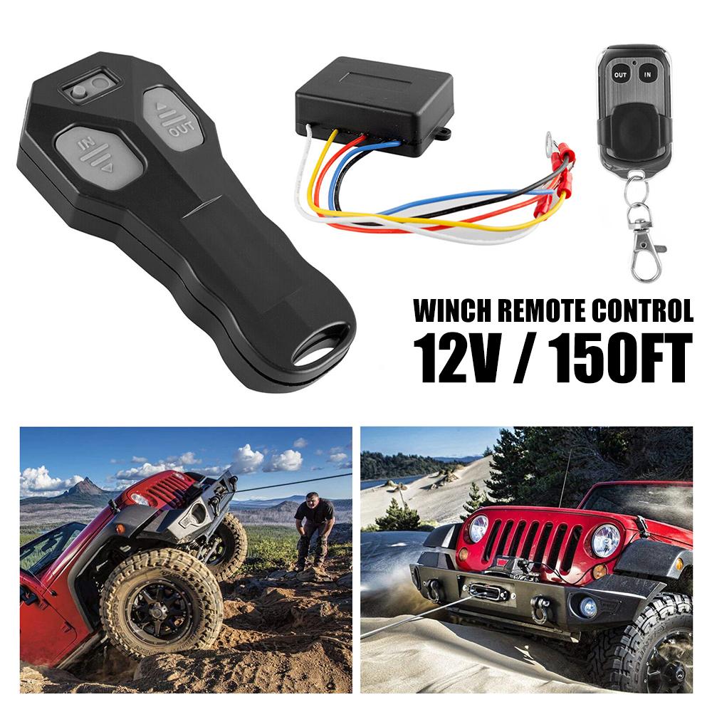 Wireless Winch Switch Controller Remote Control Handset 150ft 12 Volt for 4x4 vehicles ATV UTV SUV Jeep Trailer Lift Jack Boat