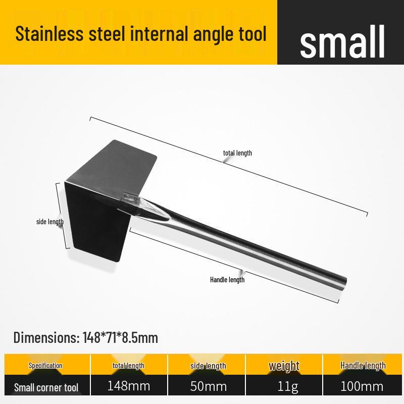 Yin Yang Corner Tool: Stainless Steel Scraper for Walls, Putty, Diatom Mud, Right Angle Straightener, Corner Puller.
