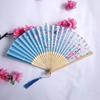 Vintage Bamboo Silk Women's Folding Fan - Portable Dance Gift