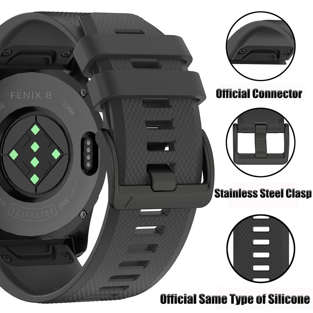 22mm 26mm Sport-Silikonarmband für Garmin Fenix 5 Plus 5x Sapphire 6 6X 7 7X 8 8Pro Epix Pro Enduro 3 Schnellwechsel-Uhrenarmbänder 3