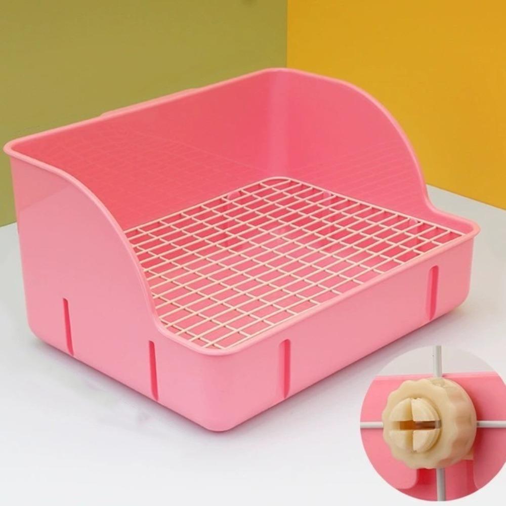 Potty Trainer Rabbit Litter Box Detachable Grids Small Animal Litter Pan for Cage Use