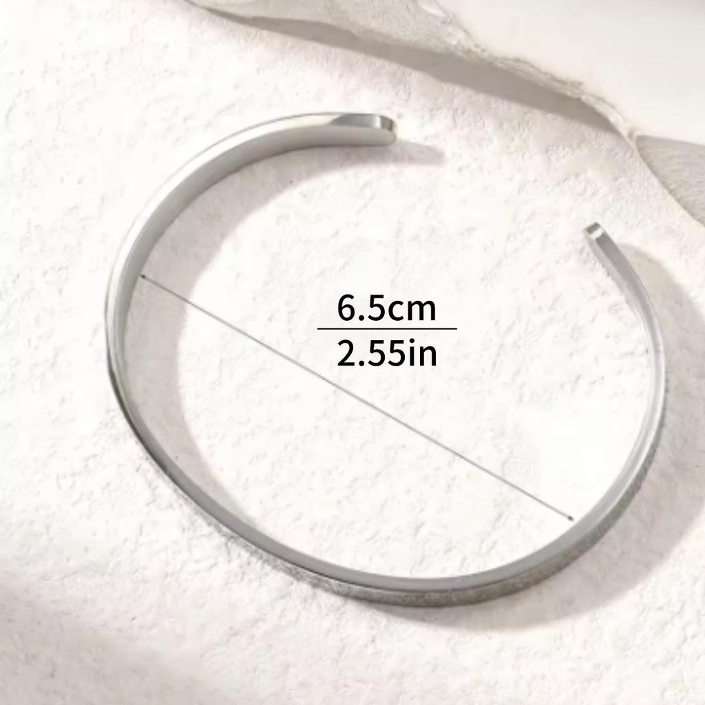 6mm Titanium Steel C-Shaped Open Bangle Bracelet - Versatile Niche Jewelry Piece