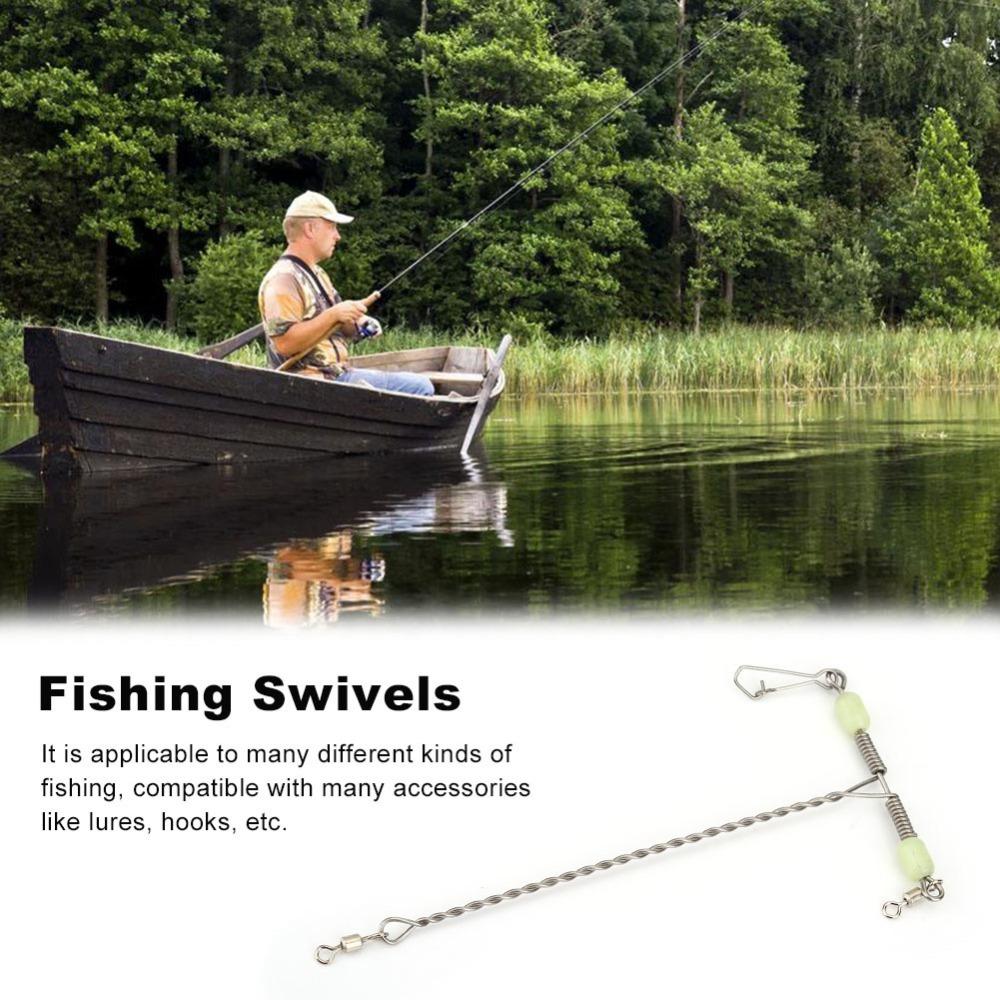 10pcs Stainless Steel Fishing Connector T-shaped Balance Fishing Swivel  Saltwater Fishing