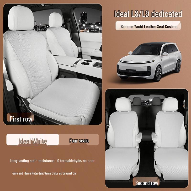 Li Auto L8 L9 Non-slip Silicone & Leather Car Seat Cushion, Breathable and All-Season Li Auto L8 Max