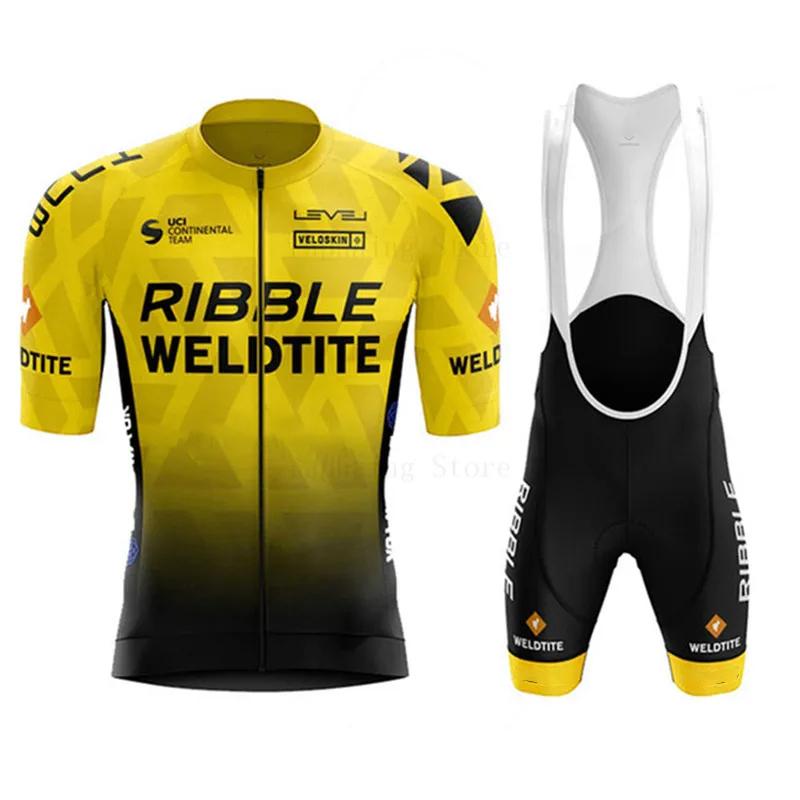 

2026 Ribble Weldtite Cycling Jersey Set Short Sleeve Men Anti-UV Bike Summer Cycling Clothing Maillot Ciclismo Hombre Bicycle Suit M