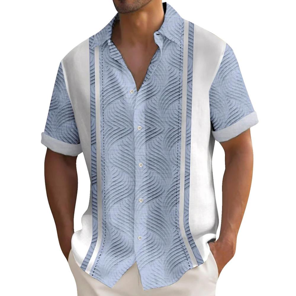 New Men's Shirt Plaid Print Retro Lapel Short Sleeved Shirt Casual Vacation Men's Designer Designed Clothing in Plus Size