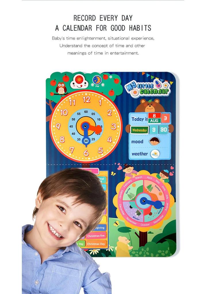 Kids' Early Learning Sticker Book: Number Recognition & Clock Toy