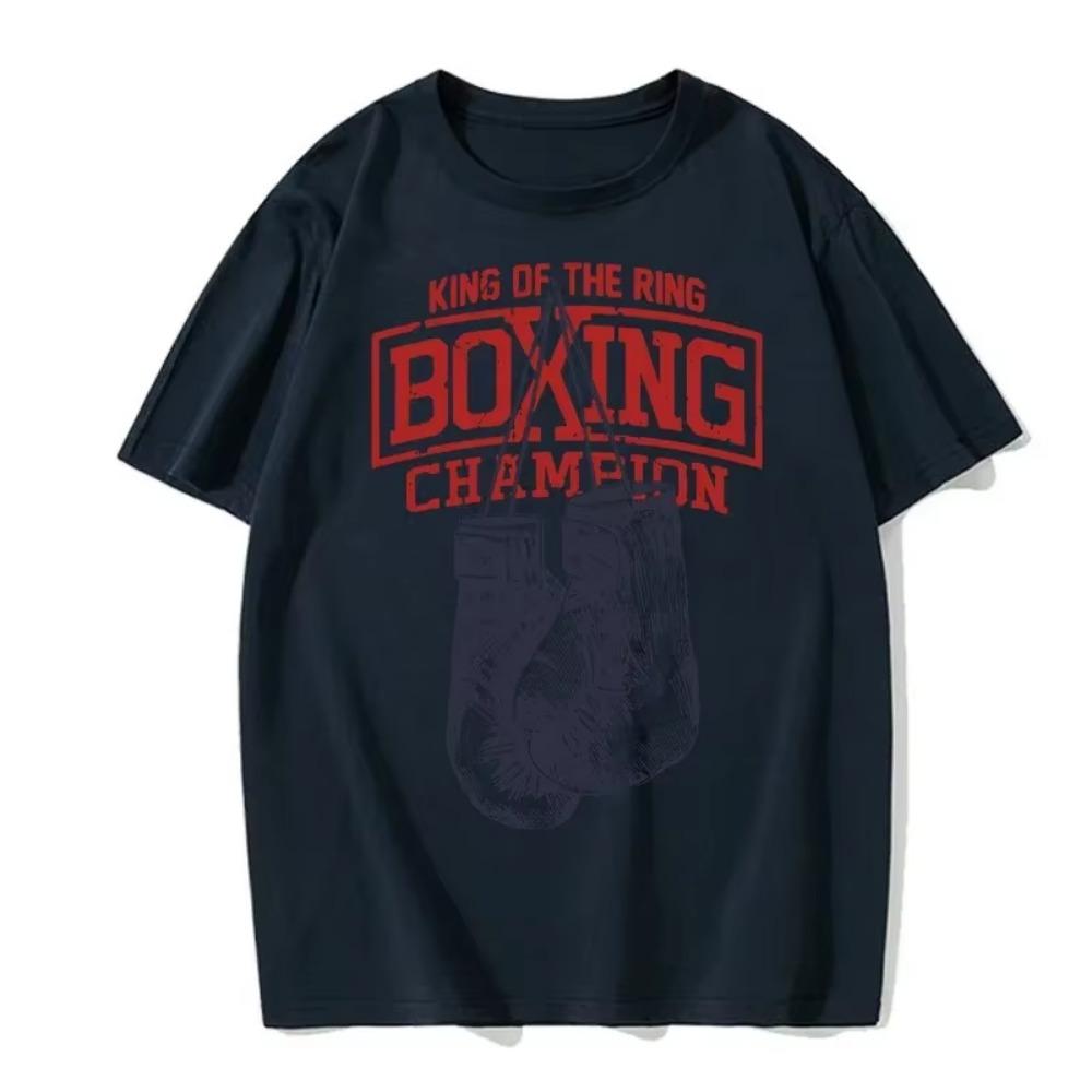 King of The Ring Boxing Printed T Shirt for Men Women Vintage GYM Apparel Tops Tees