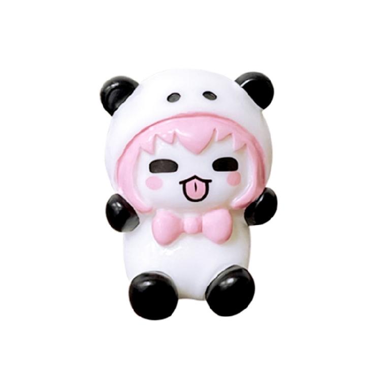6 Pack Cartoon Panda Figurines Small Animal Models Miniatures Ornaments for Cake Toppers and Car Decors Accessories