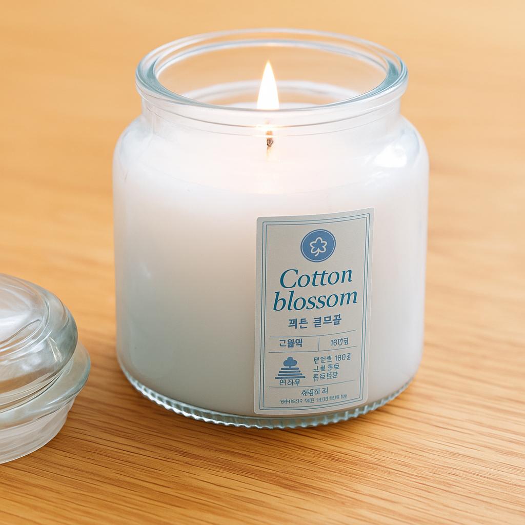 90g Serene Cotton Duftkerze in farbigem Glasbehälter mit Deckel – Doppelter Nutzen für Stimmung & Heimdekoration