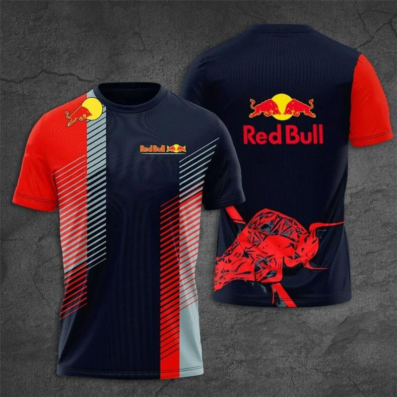Red Bull Racing Men's T-shirt Oversized New T-shirt 3D Printed Children's Red Bull Short Sleeve Motorcycle Men's T-shirt